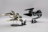 Acrylic display stand set for Lego® Mandalorian Fang Fighter vs. TIE Interceptor™ set 75348 - Made in USA