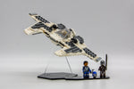 Acrylic display stand set for Lego® Mandalorian Fang Fighter vs. TIE Interceptor™ set 75348 - Made in USA