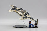 Acrylic display stand set for Lego® Mandalorian Fang Fighter vs. TIE Interceptor™ set 75348 - Made in USA