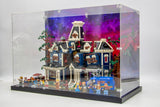 Display Case for LEGO Creel House 11370 | Stranger Things LEGO Display Case with UV Background | Acrylic Case with Metal/Wood Base