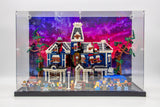 Display Case for LEGO Creel House 11370 | Stranger Things LEGO Display Case with UV Background | Acrylic Case with Metal/Wood Base