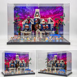Display Case for LEGO Creel House 11370 | Stranger Things LEGO Display Case with UV Background | Acrylic Case with Metal/Wood Base