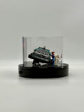 Acrylic Display Case for LEGO® Back to the Future Time Machine 77256 | Custom UV Printed Hill Valley Background | Dustproof Display