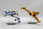Acrylic display stand set for Lego® New Republic E-Wing™ vs. Shin Hati’s Starfighter™ set 75364 - Made in the USA