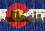 Colorado State Flag Denver Skyline Artwork