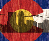 Colorado State Flag Denver Skyline Artwork