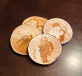 Engraved Photo Coasters, Set of 4